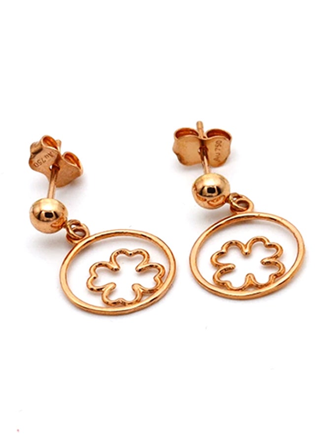 Gold Zone 18 Karat Gold Floral Earrings - Image 3