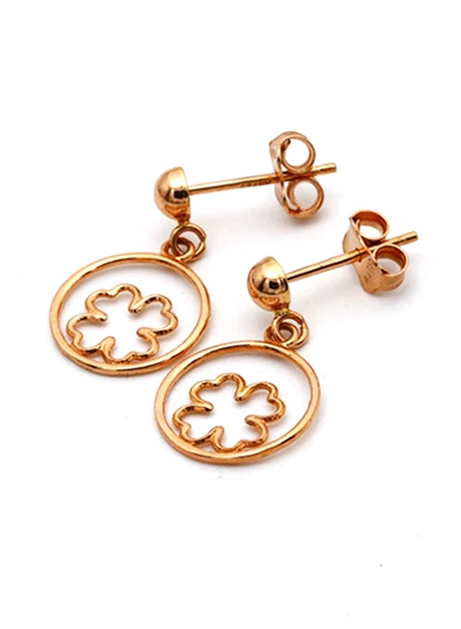 Gold Zone 18 Karat Gold Floral Earrings - Image 4