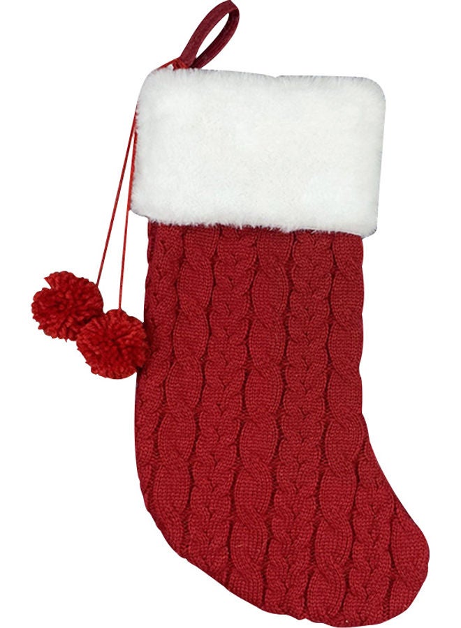 جورب لعيد الميلاد  ،  محبوك أحمر/أبيض - Image 1