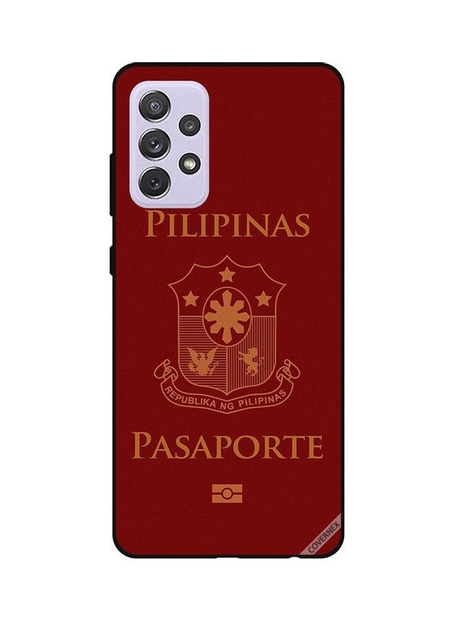 Covernex Pilipinas Passport Protective Case Cover For Samsung Galaxy A52 Red/Brown