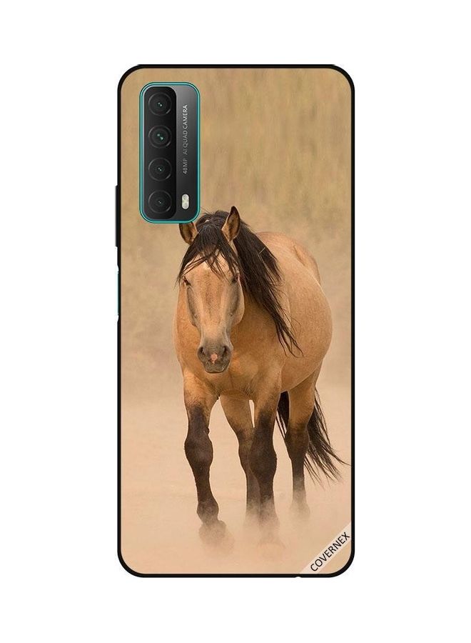 Covernex Huawei Y7A Protective Case Cover Printed Featuring Brown Horse Race DESIGN_0052 - Image 1