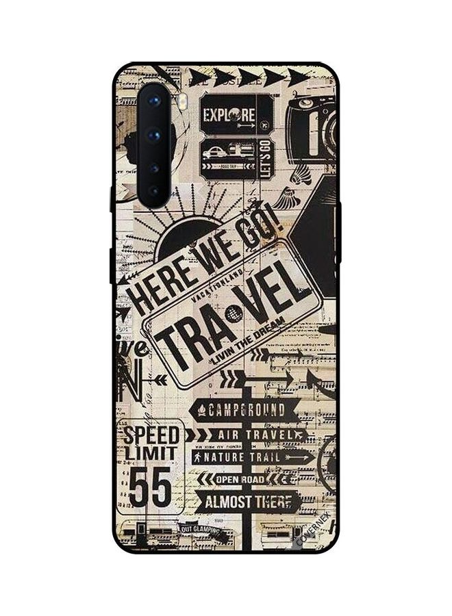 Covernex Here We Go Travel Design Protective Case Cover For OnePlus Nord Grey/Black