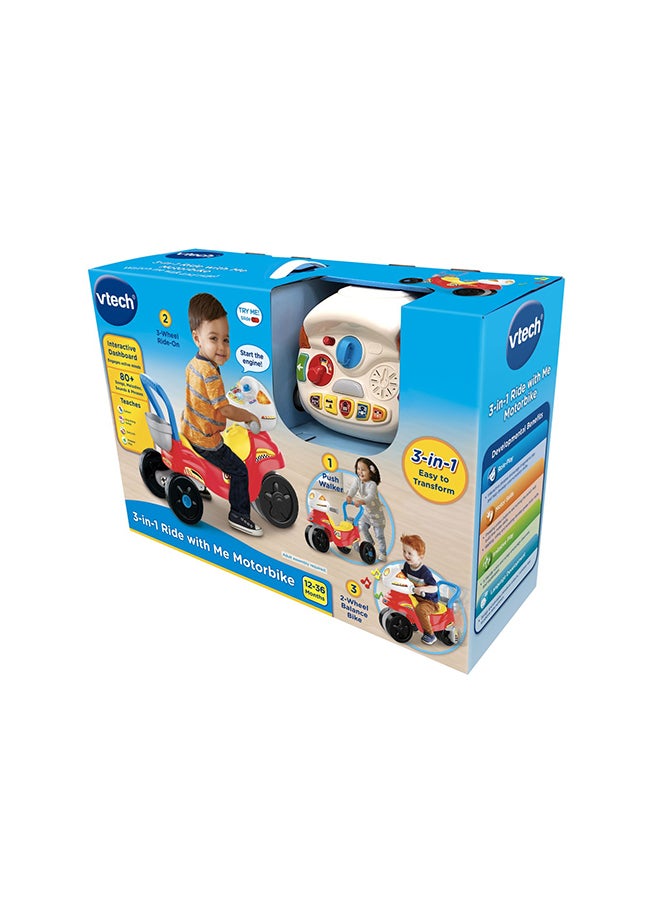 vtech 3-in-1 Ride with Me Motorbike  - Image 3