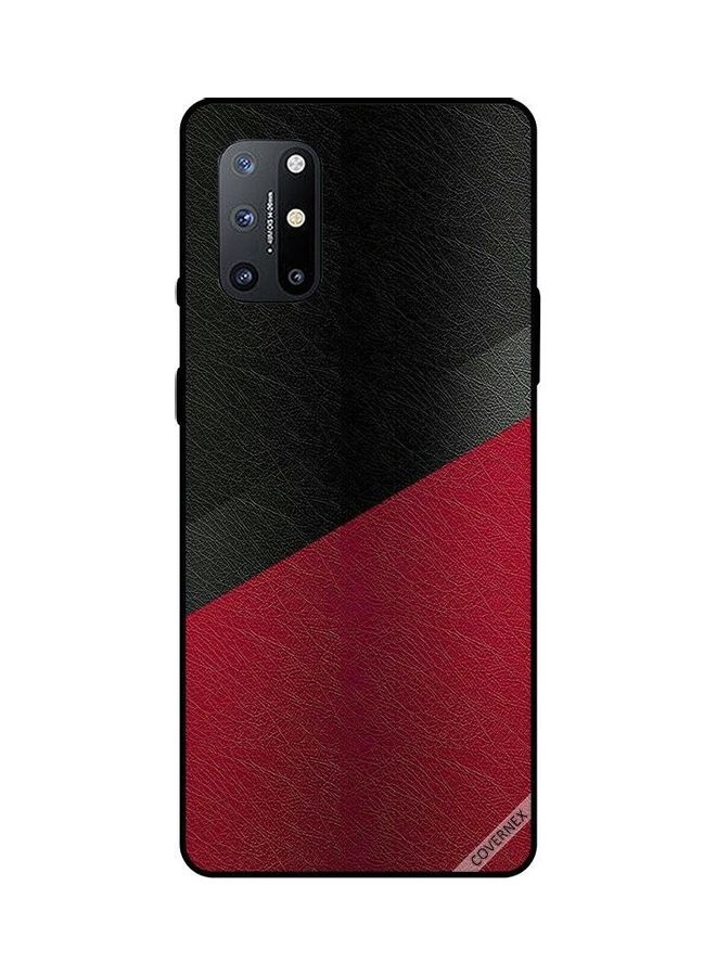 Covernex Leather Pattern Protective Case Cover For OnePlus 8T Red/Black
