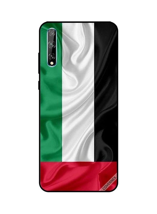 كوفرنيكس غطاء حماية بتصميم علم الإمارات العربية المتحدة من القماش لهاتف هواوي Y8P/P سمارت S متعدد الألوان