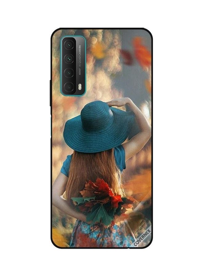 Covernex Protective Case Cover For Huawei Y7A/P Smart 2021 Hat Girl Hiding Love Leaves