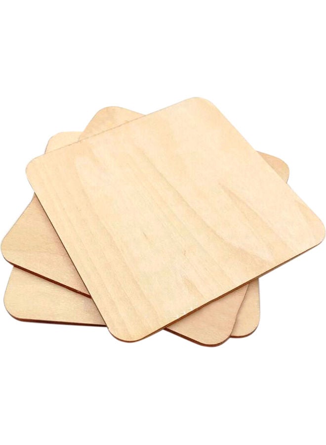 10-Piece Square Rounded Corners Protection Wooden Interlayer Wood Chip Brown 70mm  - Image 4