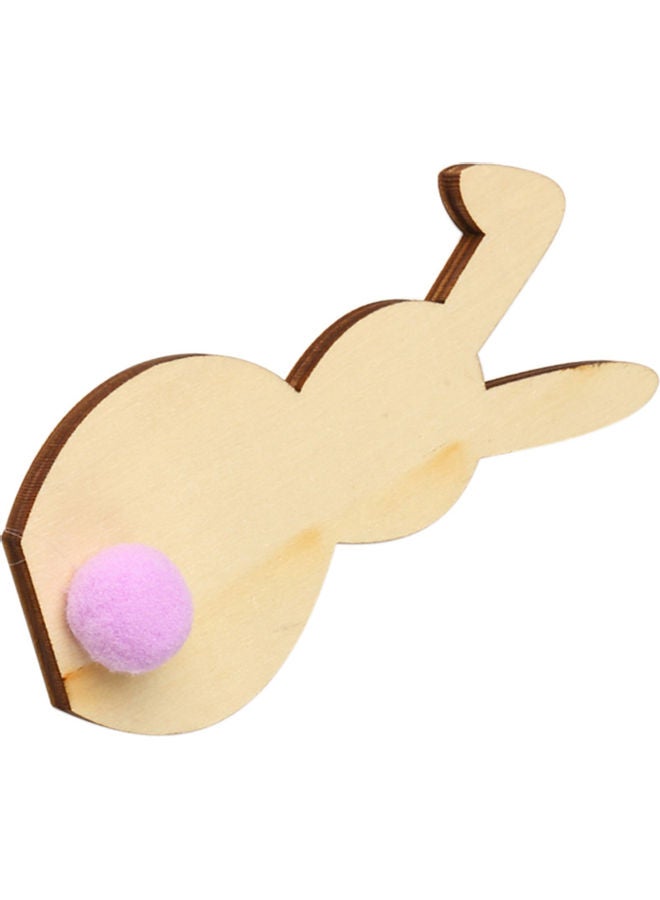 Rabbit Natural Wooden Cutout Brown/Purple 13.2x1.8x6.2cm  - Image 4