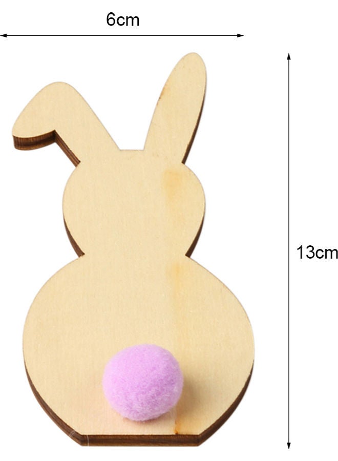 Rabbit Natural Wooden Cutout Brown/Purple 13.2x1.8x6.2cm  - Image 5