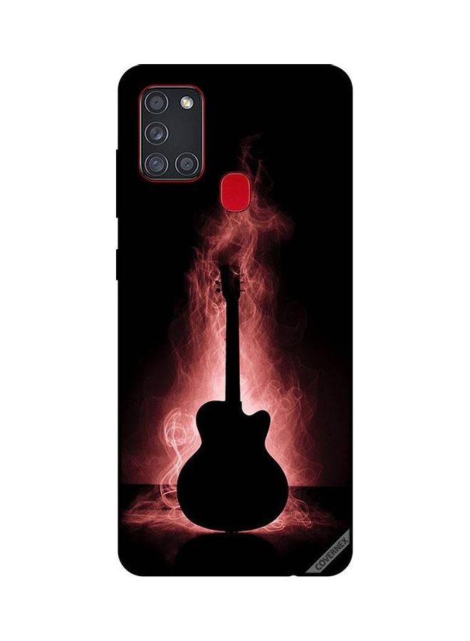 Guitar Reflection In Dark Design Protective Case Cover For Samsung Galaxy A21S Multicolour