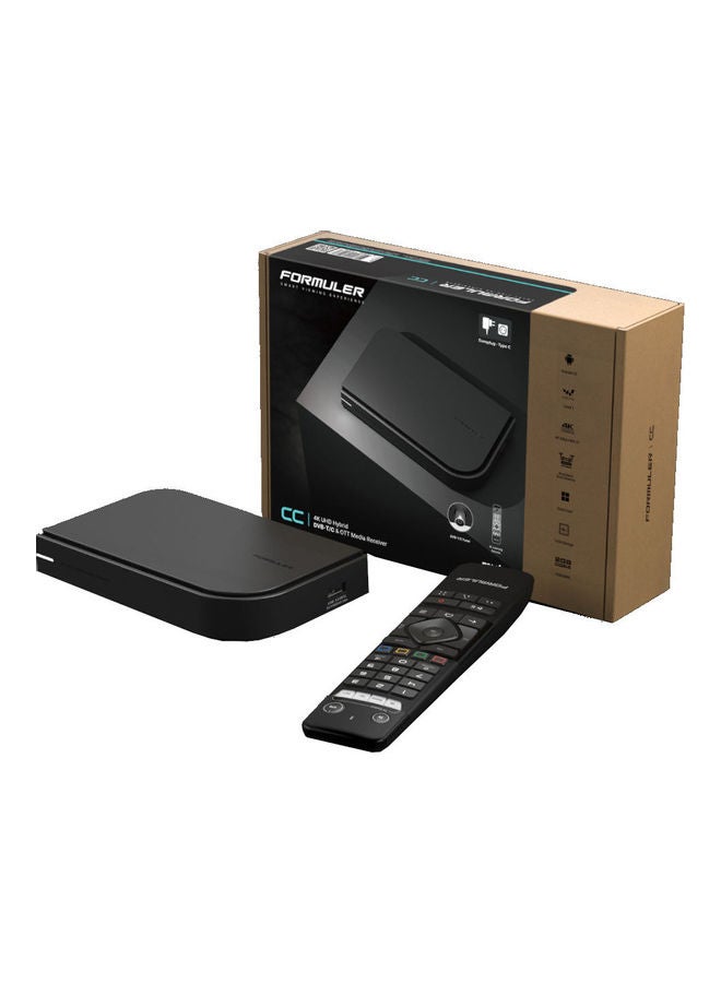 FORMULER - 2GB RAM 16GB ROM 4K UHD Hybrid Android IPTV Box With DVB-C Connection CC Black - Image 1