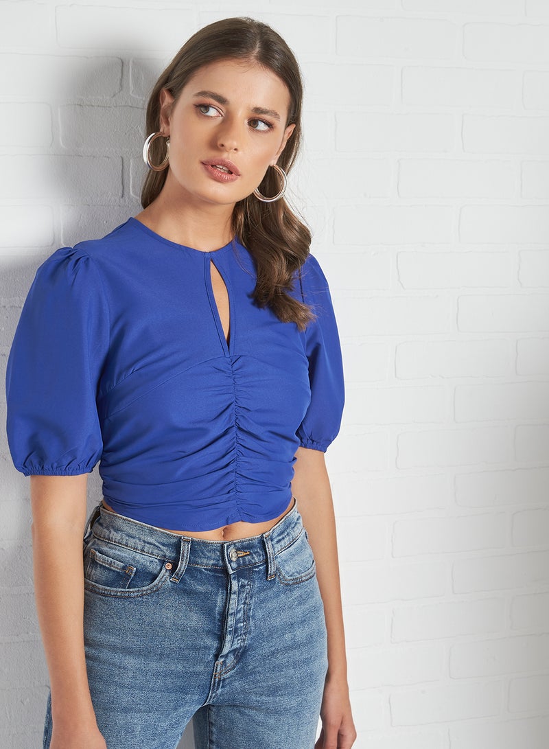 Aila Open Neck Top Blue  - Image 1