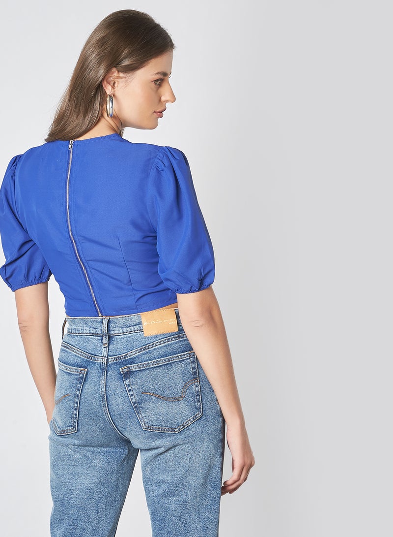Aila Open Neck Top Blue  - Image 4