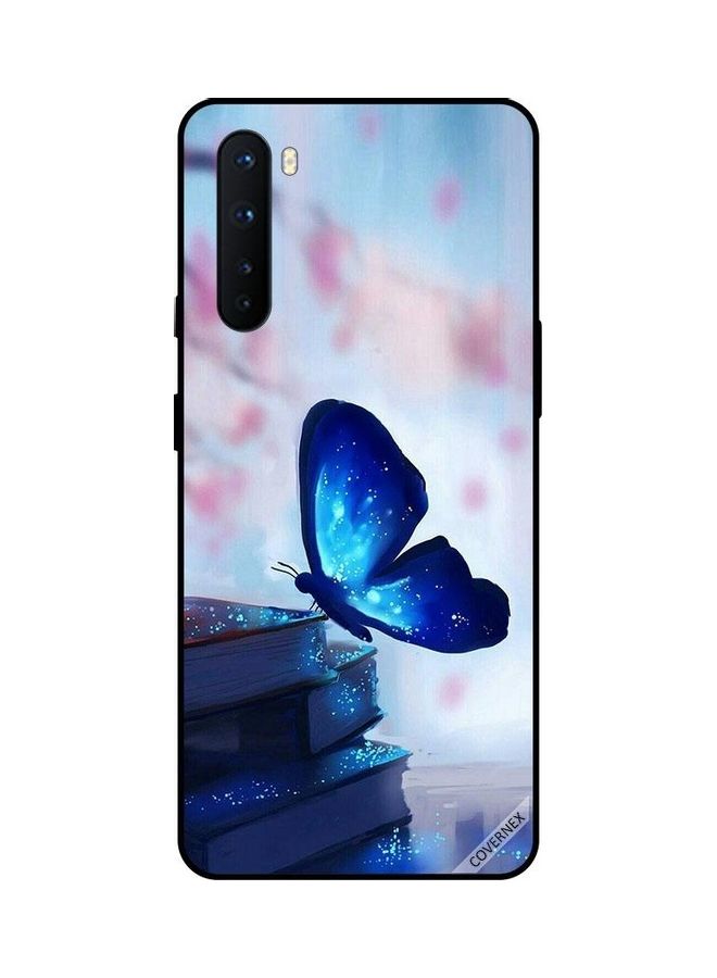 Covernex OnePlus Nord Protective Case Cover Printed Featuring Dark Blue Butterfly On Books DESIGN_0076 - Image 1