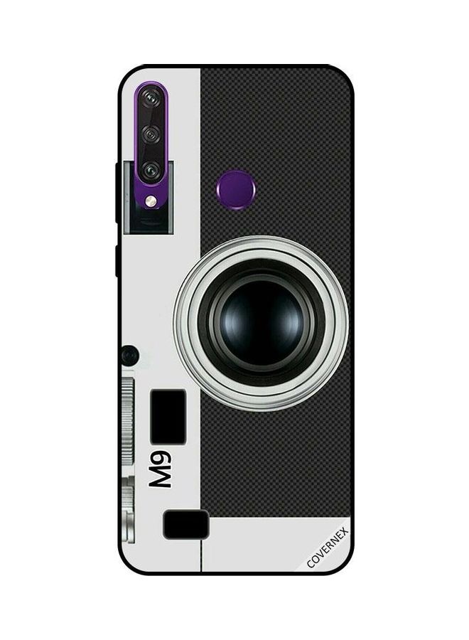 كوفرنيكس غطاء حماية بتصميم كاميرا لهاتف هواوي Y6P أسود/ أبيض - Image 1