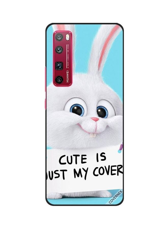 كوفرنيكس غطاء حماية بتصميم طبعة عبارة "Cute Is Just My Cover" مناسب لهاتف هواوي نوفا 7 برو متعدد الألوان