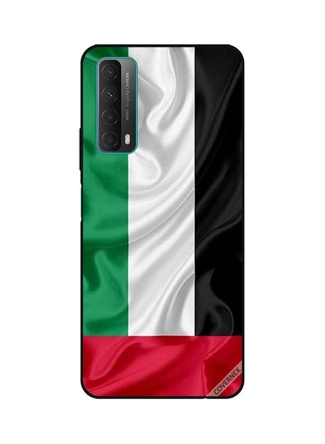 كوفرنيكس غطاء حماية واقٍ بطبعة علم الإمارات العربية المتحدة بنمظ قماش لهاتف هواوي Y7A/P متعدد الألوان