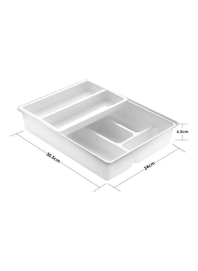 AIWANTO Non-Slip Cutlery Tray With 6 Compartments White 30.5x24x6.5cm  - Image 3