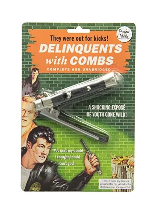 Accoutrements Delinquents Switchblade Hair Comb Black/Silver