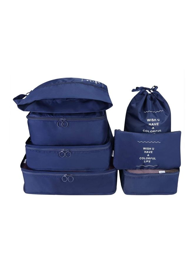 Generic 7-Piece Travel Organizer Luggage Set Blue  - Image 1