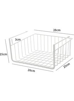 Generic Metal Wire Under Shelf Hanging Basket White 31x16x26.5cm  - Image 4