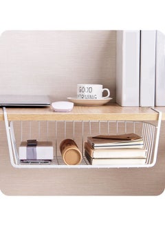 Generic Metal Wire Under Shelf Hanging Basket White 31x16x26.5cm  - Image 5