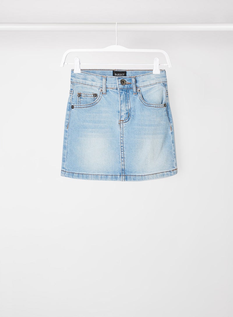 Bardot Junior Kids Liza Denim Mini Skirt Indigo  - Image 1