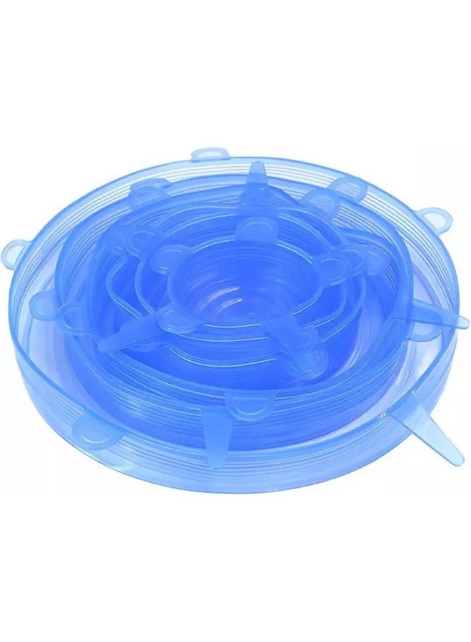 6-Piece Reusable Silicone Stretch Lids Blue Different sizescm  - Image 1