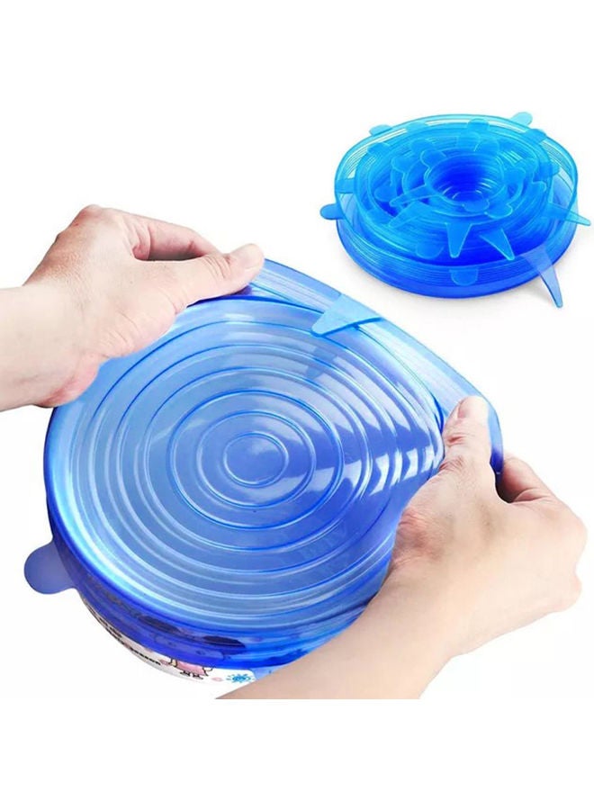 6-Piece Reusable Silicone Stretch Lids Blue Different sizescm  - Image 2