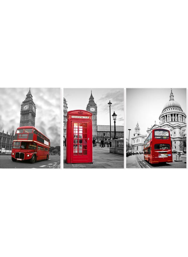 3-Piece Canvas Paintings With Frames Multicolor 43x8x32cm  - Image 1
