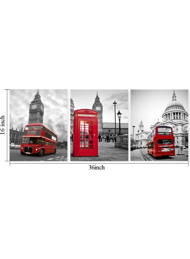 3-Piece Canvas Paintings With Frames Multicolor 43x8x32cm  - Image 3