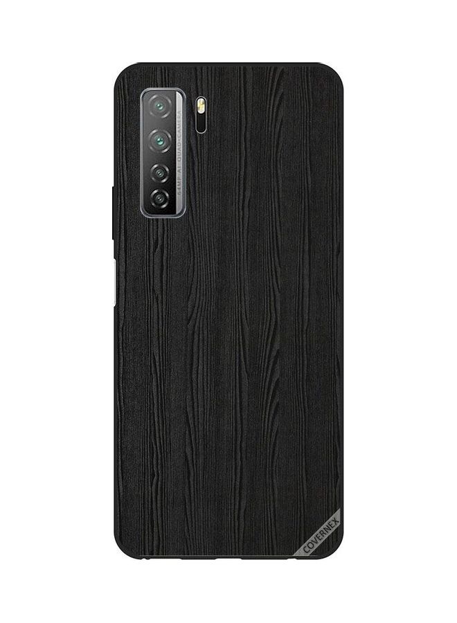 Covernex Huawei Nova 7 SE Protective Case Cover Printed Featuring Black Wooden Pattern DESIGN_0042 - Image 1