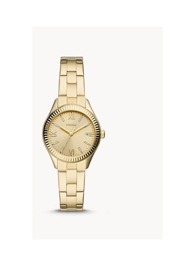 FOSSIL Women's Rye Three-Hand Date Gold-Tone Stainless Steel Watch BQ3638  - Image 1