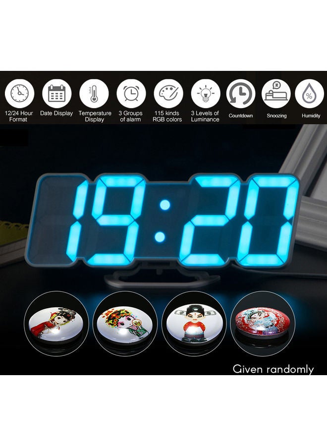 3D Wireless Remote Digital Rgb Led Alarm Clock White 24.7x3x8cm - Image 5