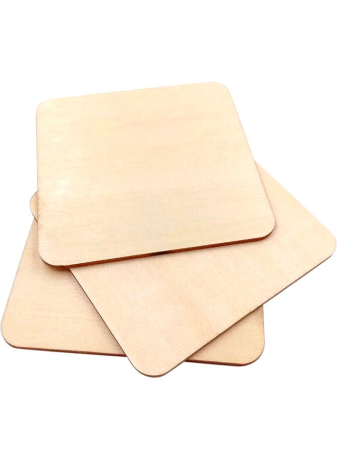 50-Piece Square Rounded Corners Wooden Chips Brown  - Image 2