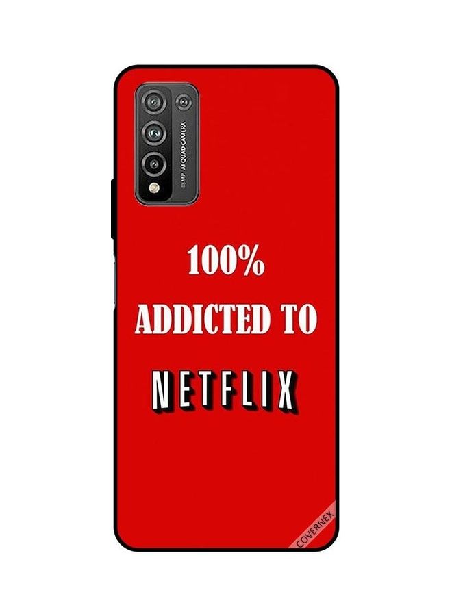 Covernex - 100 % Addicted To Netflix Protective Case For Honor 10X Lite Red/White - Image 1