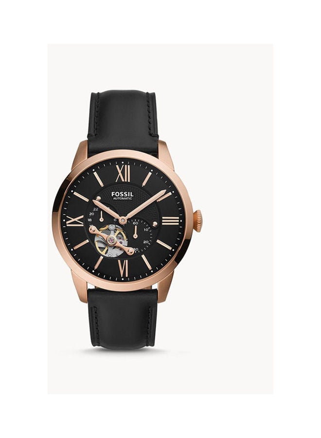 FOSSIL Men's Townsman Automatic Leather Watch ME3170 - 44 mm - Black  - Image 1