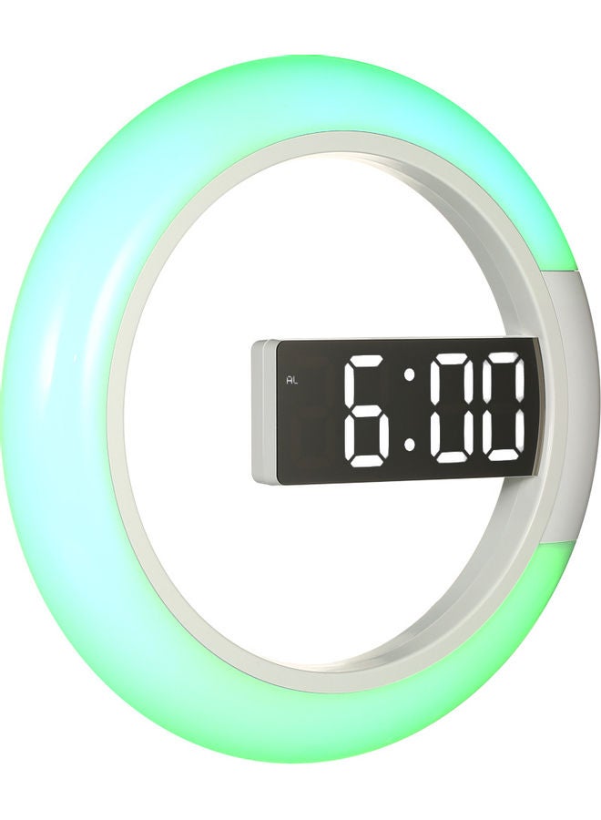 Digital Led Wall Mirror Alarm Clock White 12inch - Image 4