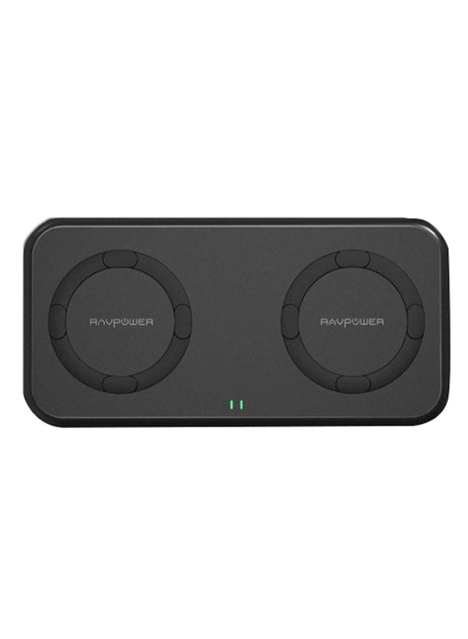 RAVPOWER Dual Pad Wireless Charger Black - Image 1