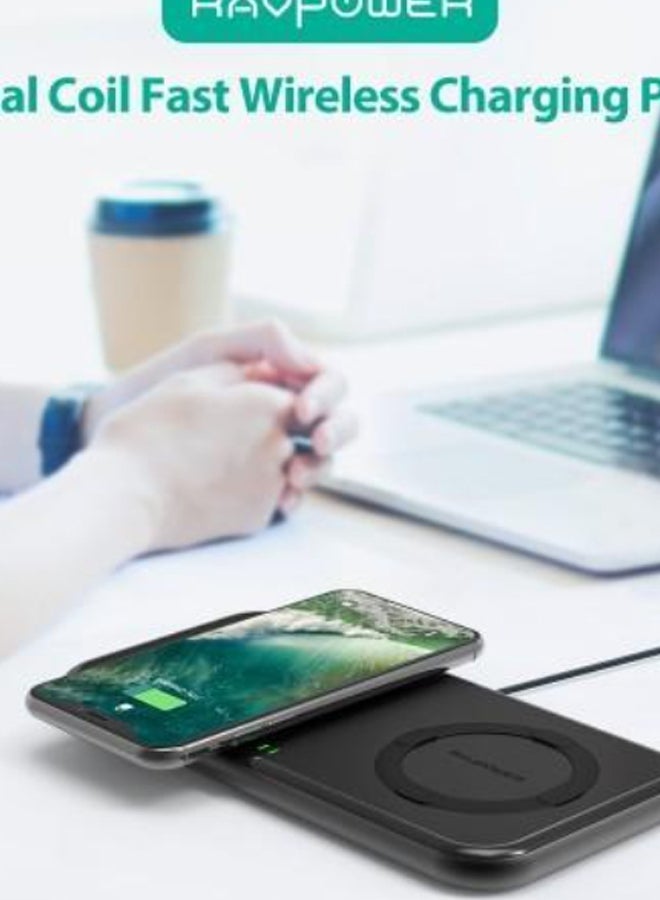 RAVPOWER Dual Pad Wireless Charger Black - Image 3