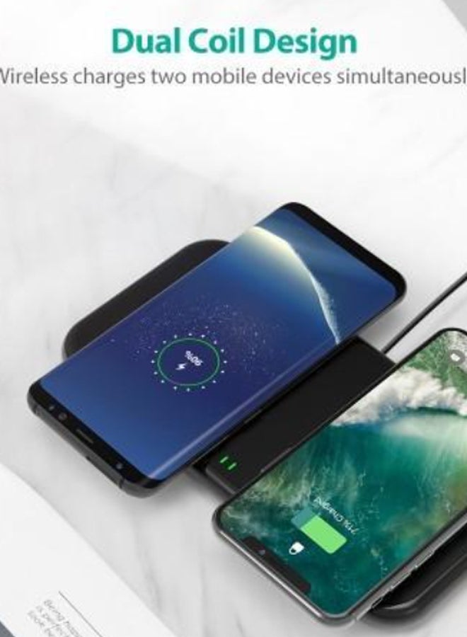 RAVPOWER Dual Pad Wireless Charger Black - Image 4
