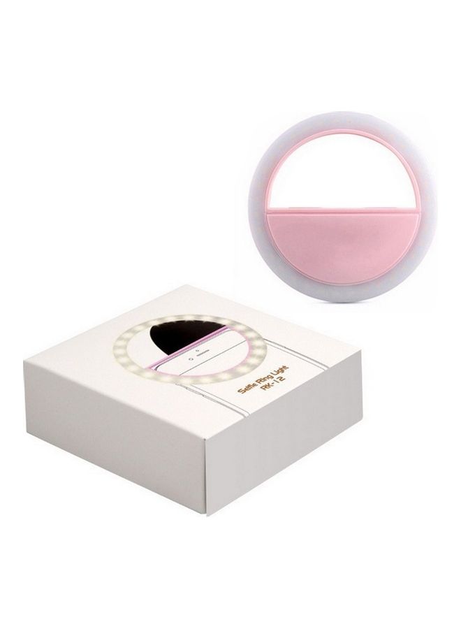 حلقة إضاءة LED محمولة لتصوير السيلفي للهواتف المحمولة وردي - Image 2