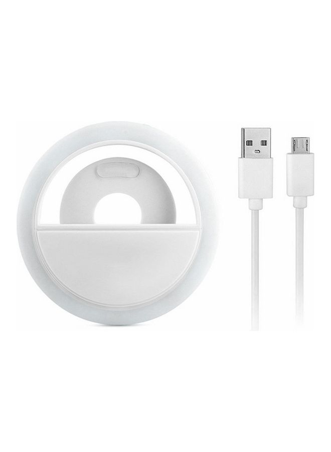 Portable Selfie LED Ring Light for Mobile Phone White