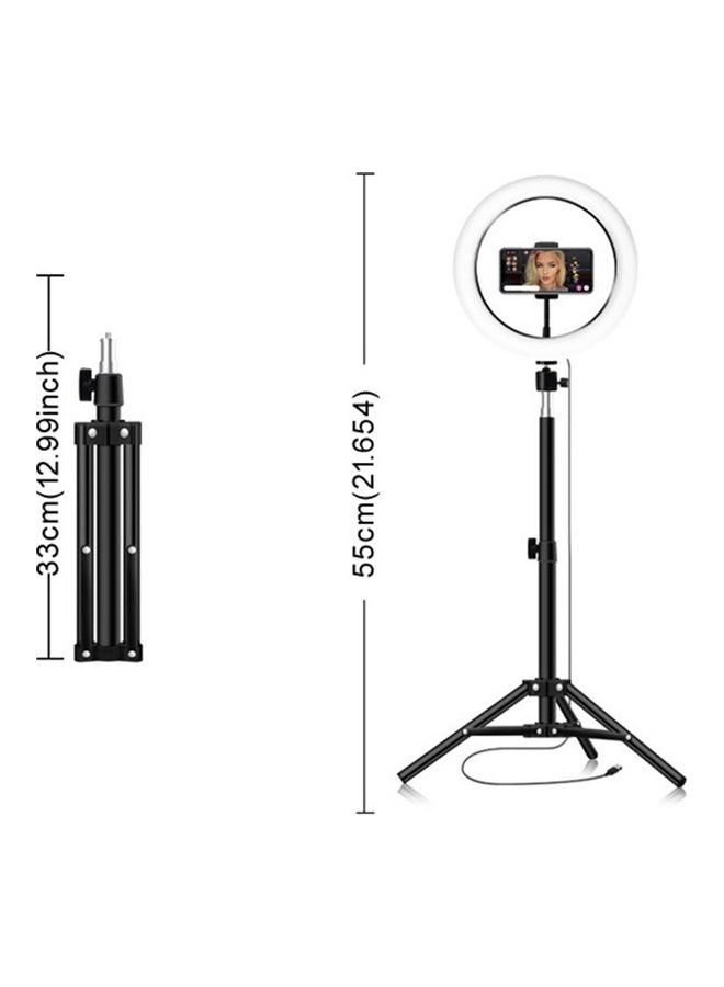 USB  Powered RGB LED Ring Light With Phone Holder And Floor Tripod Stand Multicolour - Image 5
