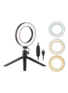Generic 6 Inch Desktop LED Ring Light 3200K-5500K Dimmable Mini Camera Light Lamp 3 Light Modes 10 Brightness Levels with Mini Tripod  Ballhead Adapter for Live Streaming Online Video Makeup Selfir Photography multicolour  - Image 2