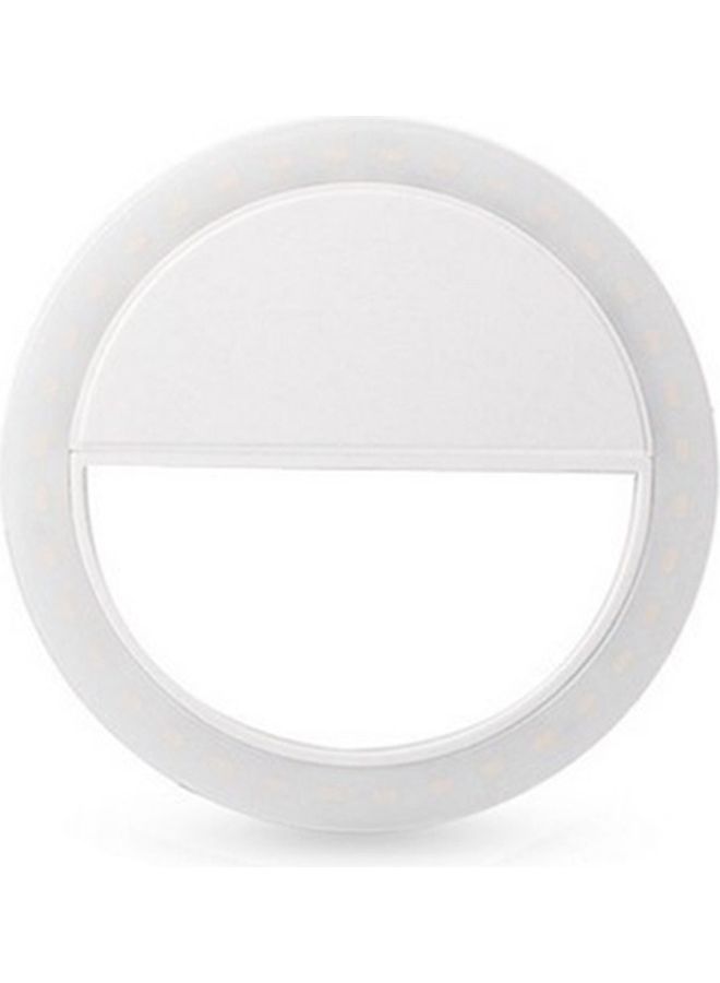 حلقة إضاءة LED محمولة لتصوير السيلفي للهواتف المحمولة أبيض - Image 1