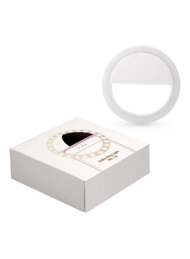 حلقة إضاءة LED محمولة لتصوير السيلفي للهواتف المحمولة أبيض - Image 2