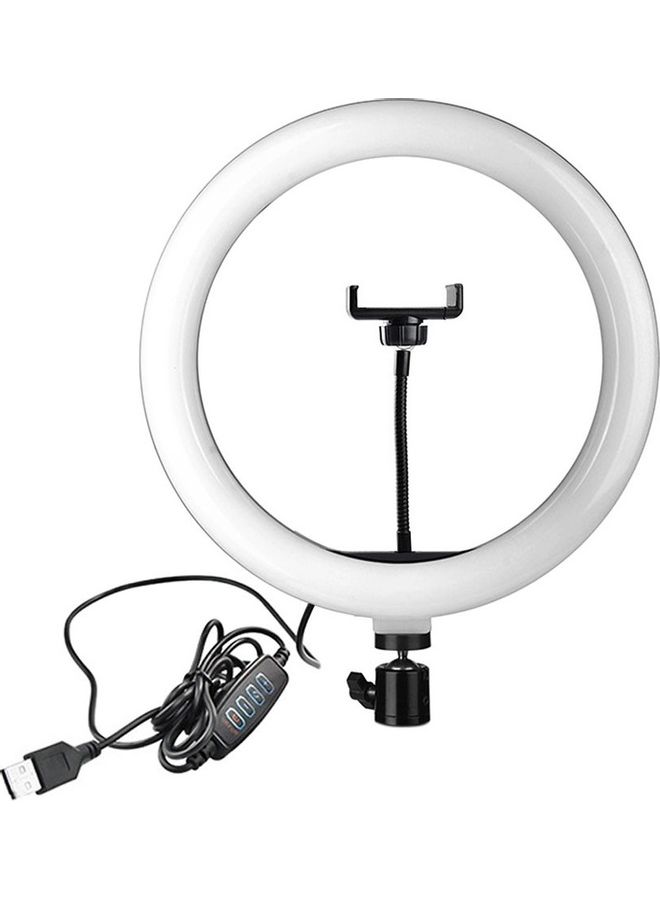 USB Powered LED Ring Light With Phone Holder White/Black - Image 2