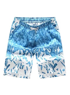 Feather Print Summer Beach Shorts Blue - v1617858996/N46205088V_1