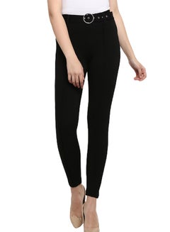 MODE Ring Belt Detail Jeggings Black  - Image 1